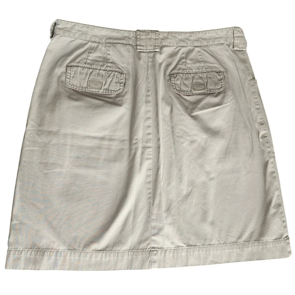Eddie Bauer Cargo Skirt Women 16 Khaki Sage Solid Straight Y2K Earthy Gorpcore